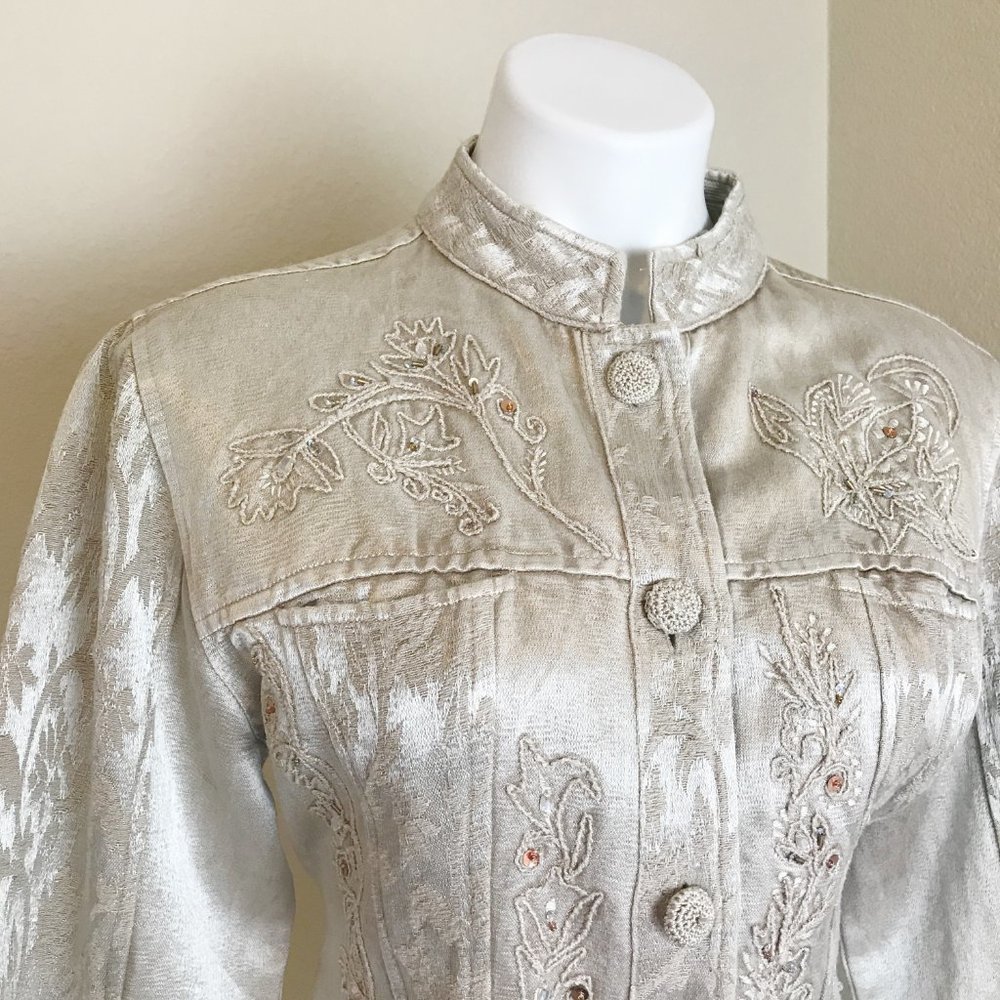 ❌SOLD❌ Urban Tribe | Cream Boho Southwest Design Jacket M - Picture 3 of 10